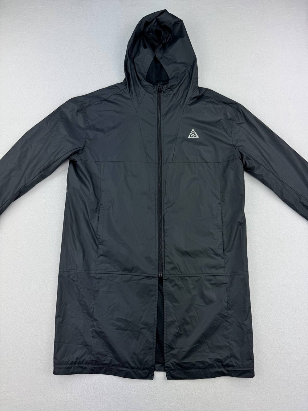 Nike Black Long Raincoat with Hood